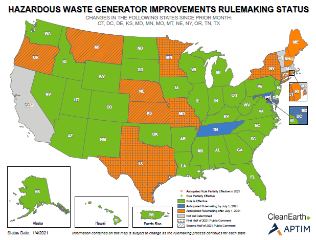 Hazardous Waste Generator Improvements Rulemaking Status