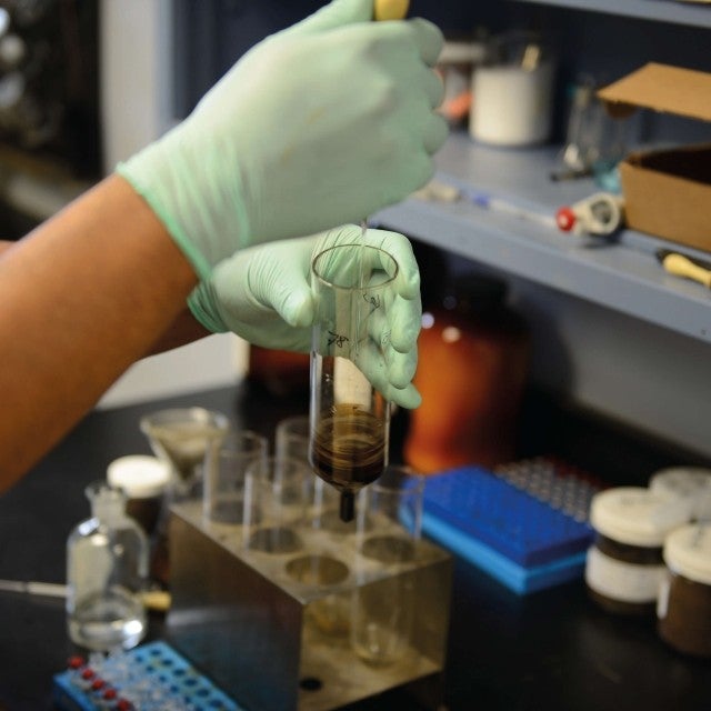 testing soil in laboratory