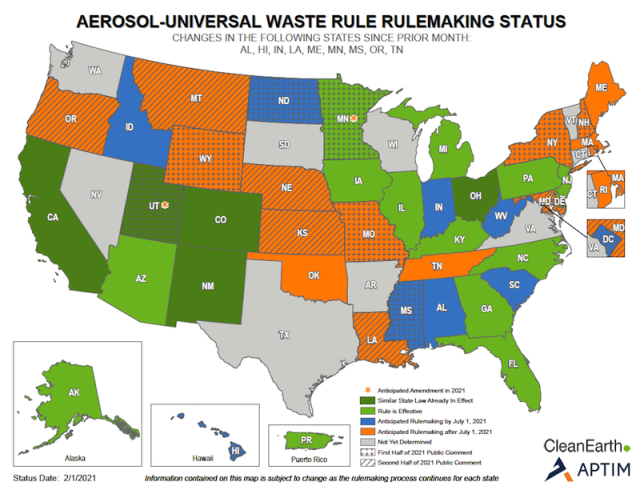 Aerosols as Universal Waste Adopted In Three New States | Clean Earth